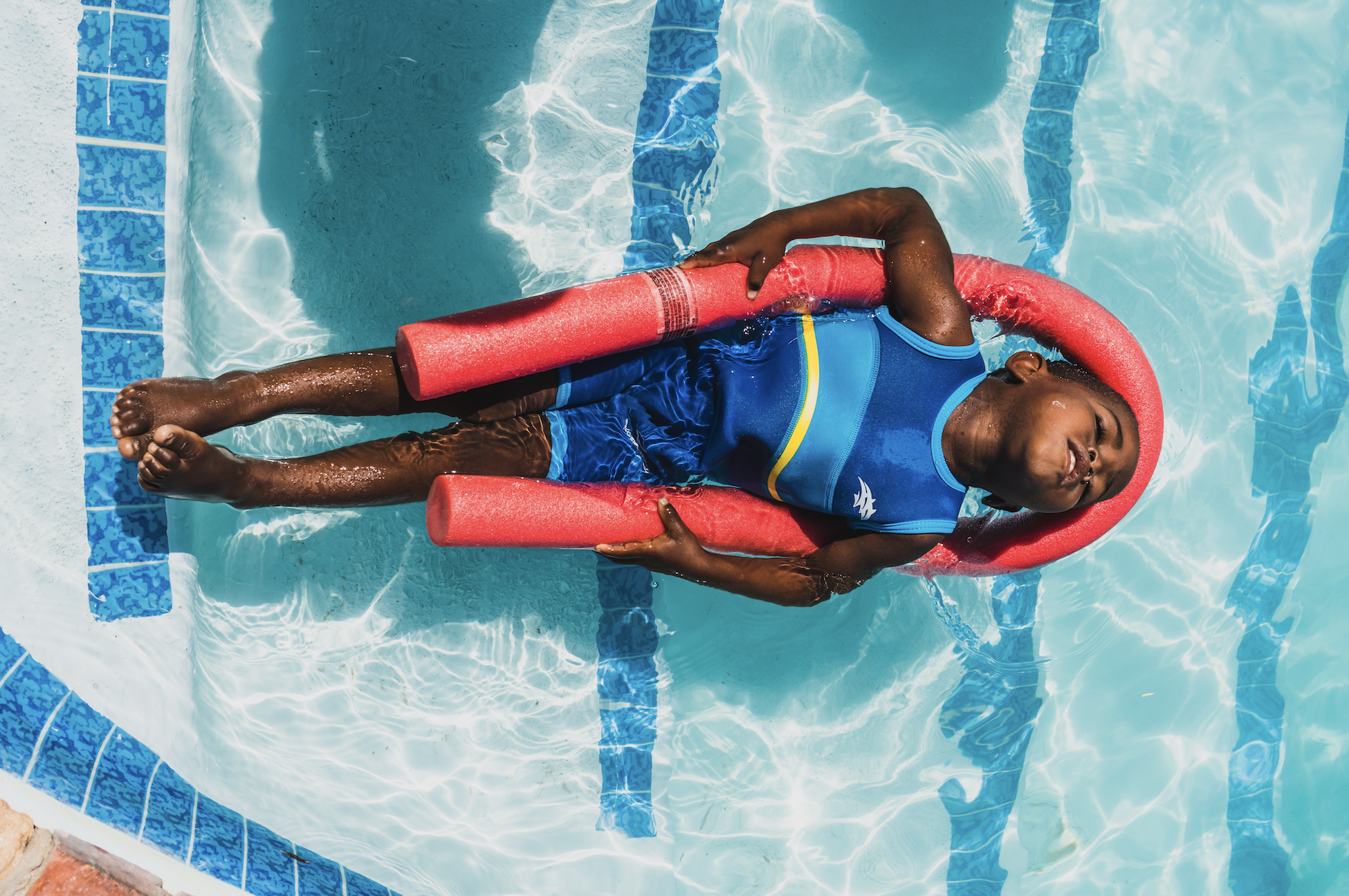 A child at Love The Oceans' swimming lessons