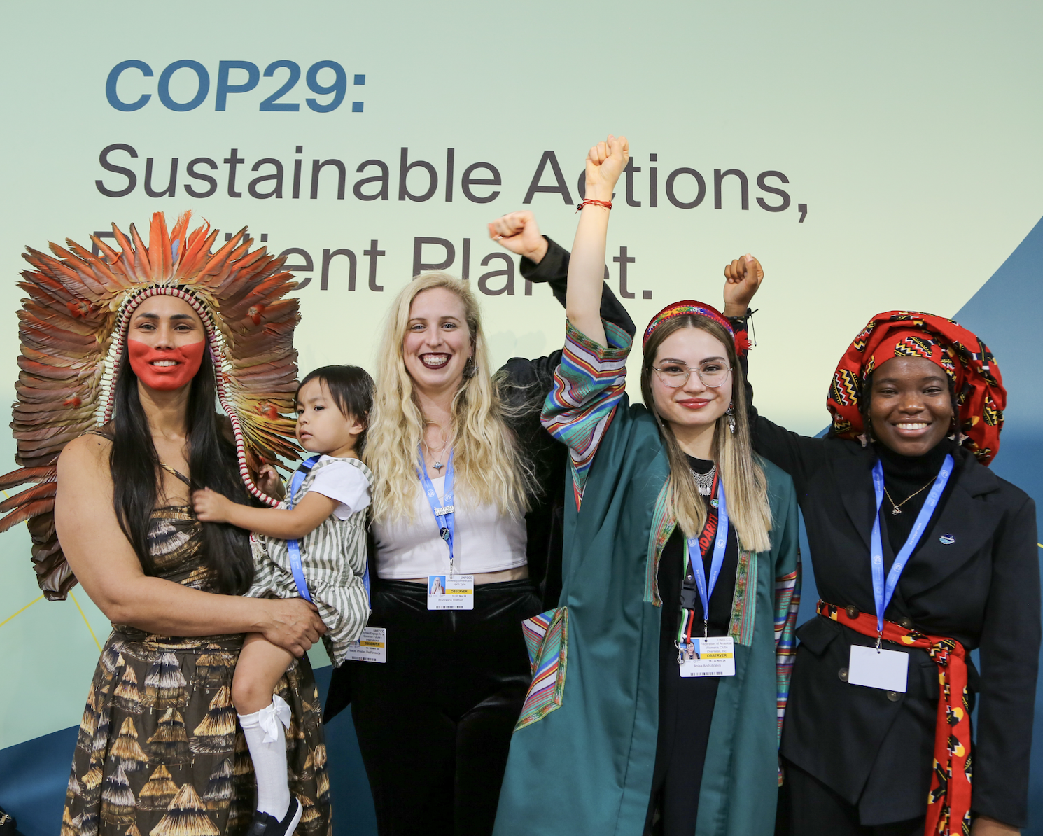The Love The Oceans' team winning the Gender Just Climate Solutions Award at COP29